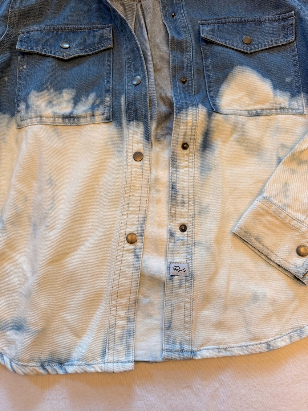 Rails Turner Button Up in Bleached Denim - Picture 4 of 7